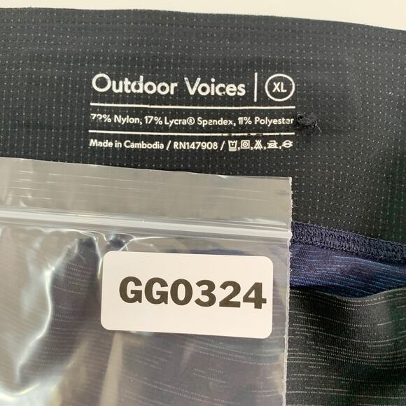 Outdoor Voices XL Kneecap Crop Leggings Space Dye Gray Blue Two Tone - Picture 3 of 8